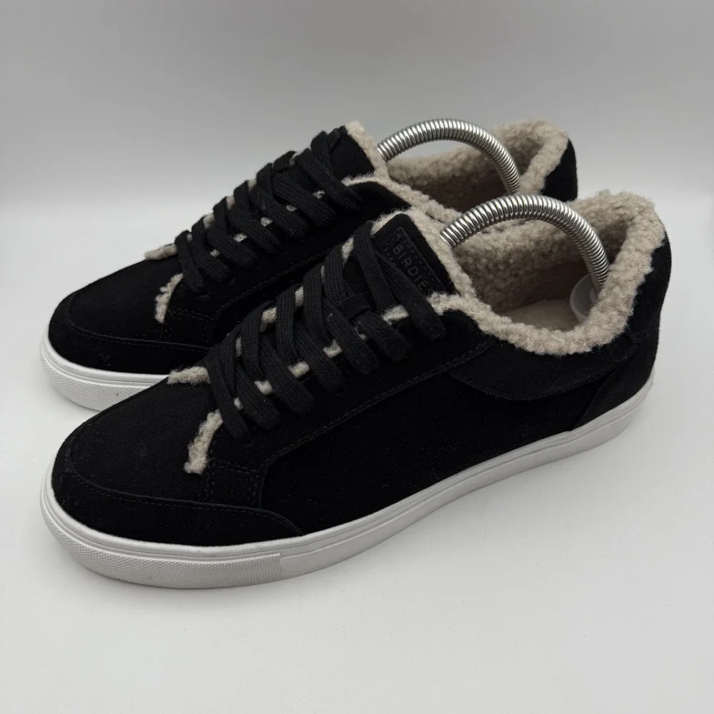 Birdies The Cardinals Suede Sneakers‎ Shearling Lined Shoes Black Women's 11